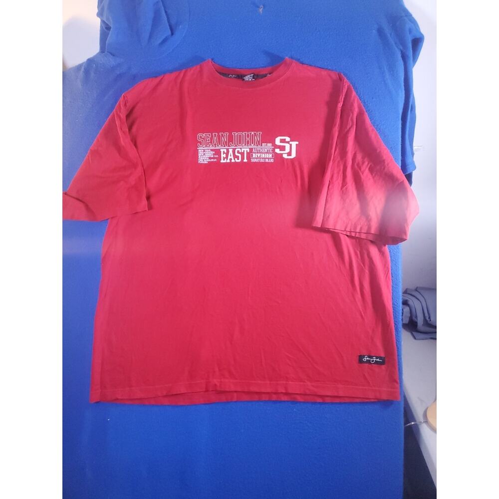 Vintage 90s Sean John Red T-Shirt Men's Size XXL - Picture 14 of 16